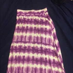 A beautiful purple,white skirt with elastic waist